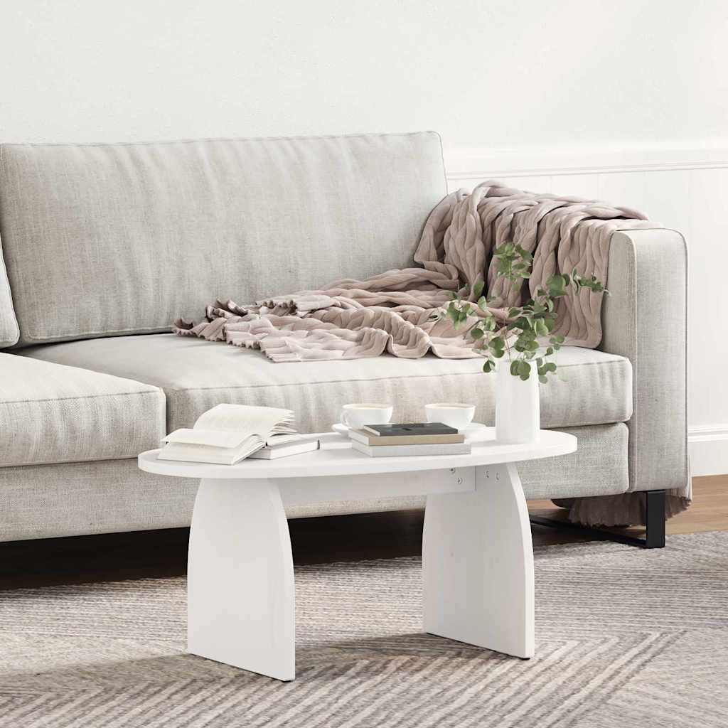vidaXL Coffee Table White 80 x 40 x 35 cm Solid Pine Wood 6
