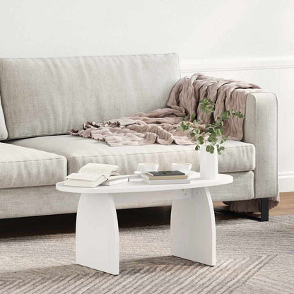 vidaXL Coffee Table White 80 x 40 x 35 cm Solid Pine Wood 4