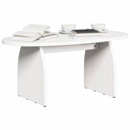 vidaXL Coffee Table White 80 x 40 x 35 cm Solid Pine Wood 3