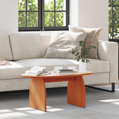 vidaXL Coffee Table Wax Brown 80 x 40 x 35 cm Solid Pine Wood 1