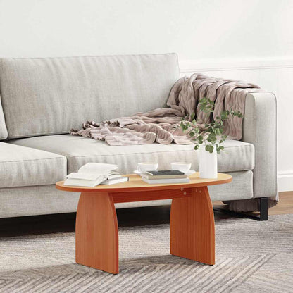 vidaXL Coffee Table Wax Brown 80 x 40 x 35 cm Solid Pine Wood 4