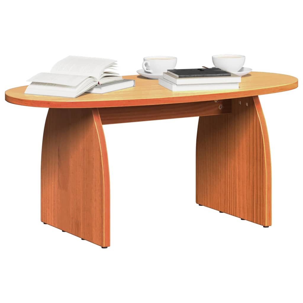 vidaXL Coffee Table Wax Brown 80 x 40 x 35 cm Solid Pine Wood 3