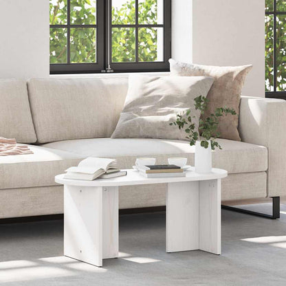 vidaXL Coffee Table White 80 x 39.5 x 35 cm Solid Pine wood 1