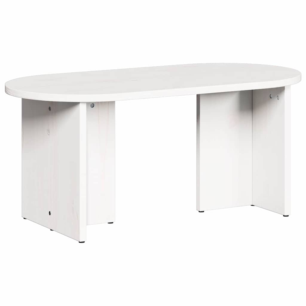 vidaXL Coffee Table White 80 x 39.5 x 35 cm Solid Pine wood 2