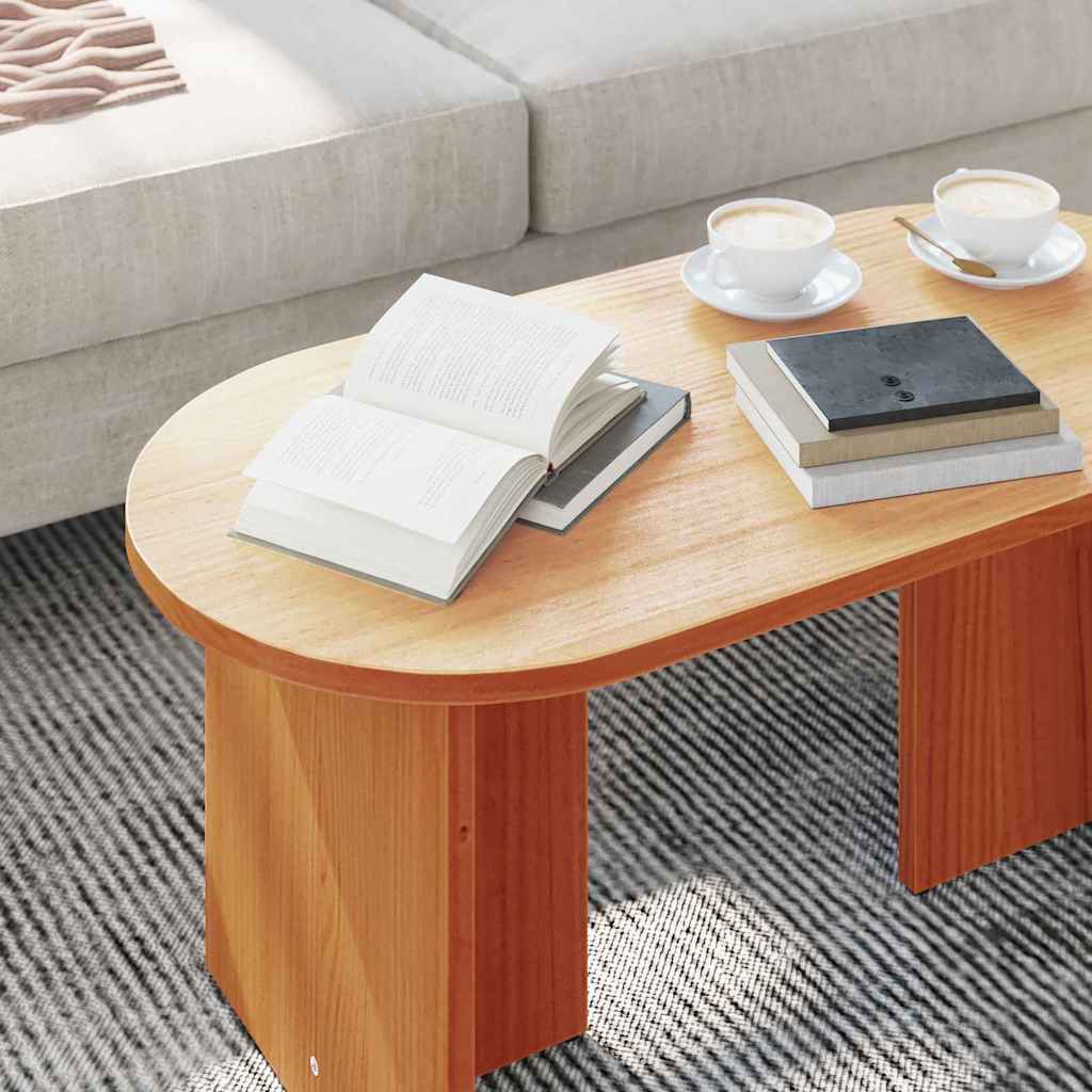 vidaXL Coffee Table Wax Brown 80 x 39.5 x 35 cm Solid Pine wood 5