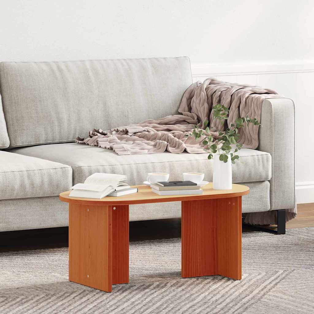 vidaXL Coffee Table Wax Brown 80 x 39.5 x 35 cm Solid Pine wood 4