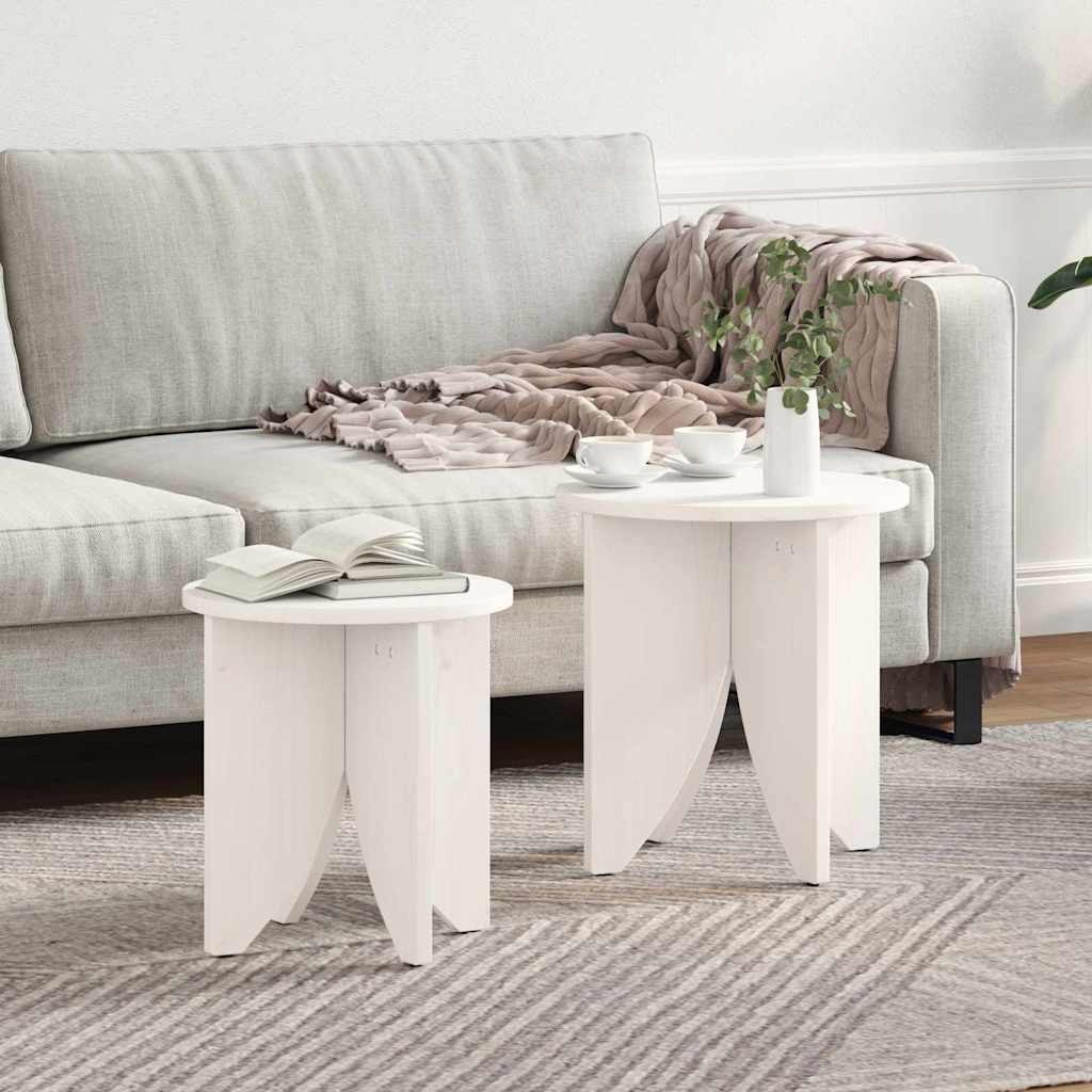 vidaXL Coffee Table 2 pcs White 41.5 x 41.5 x 44 cm 1