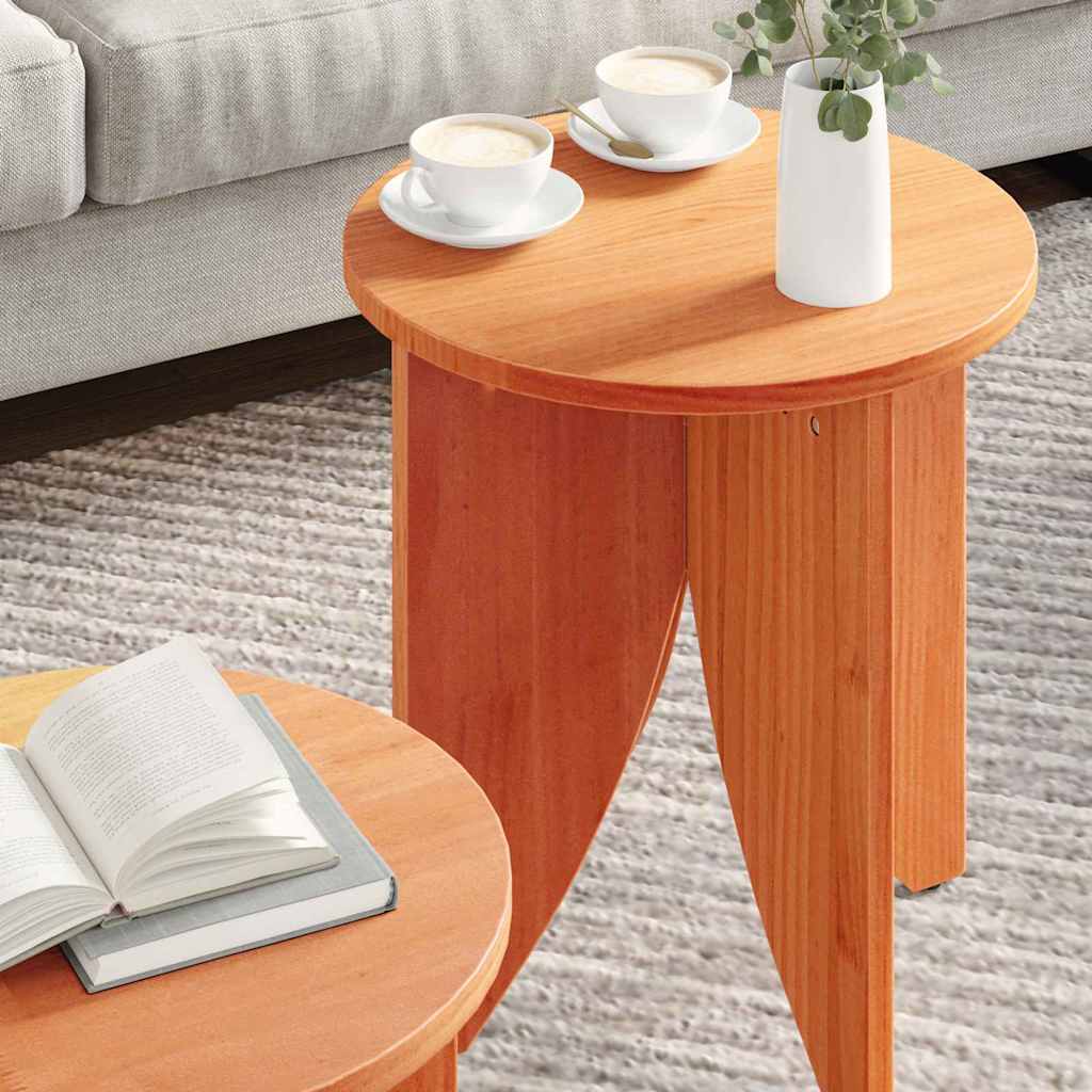 vidaXL Coffee Table 2 pcs Wax Brown 41.5 x 41.5 x 44 cm 4