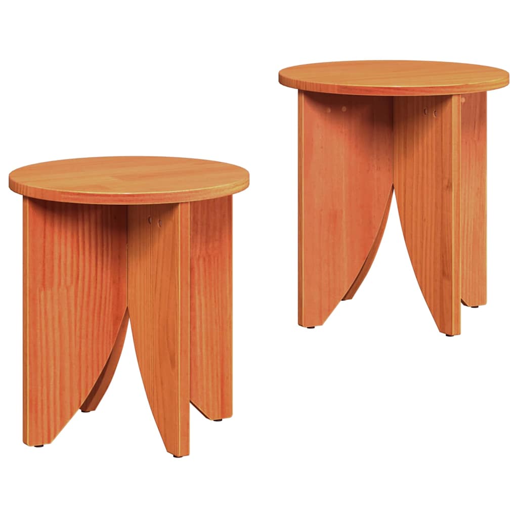 vidaXL Coffee Table 2 pcs Wax Brown 41.5 x 41.5 x 44 cm 2