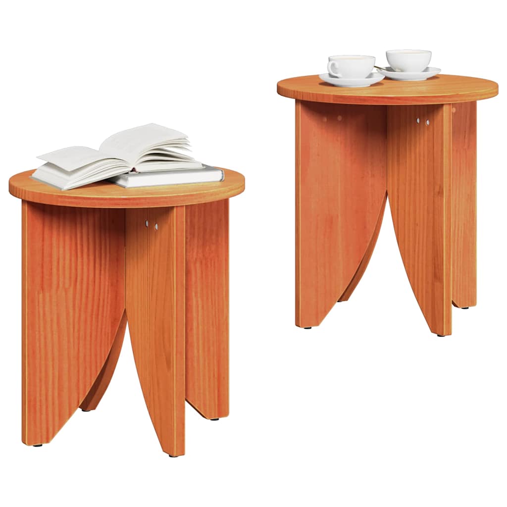 vidaXL Coffee Table 2 pcs Wax Brown 41.5 x 41.5 x 44 cm 3
