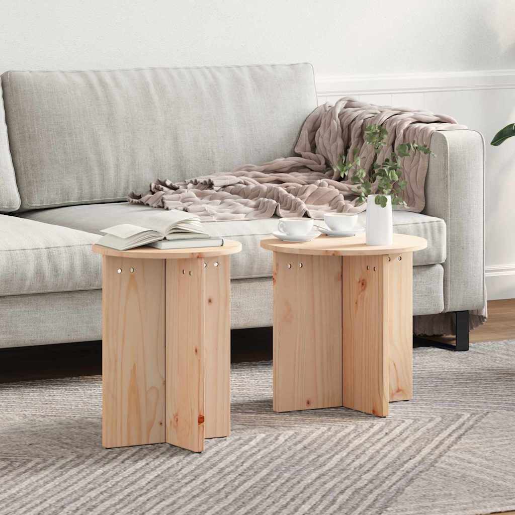 vidaXL Coffee Table 2 pcs Natural 41.5 x 41.5 x 46 cm 1