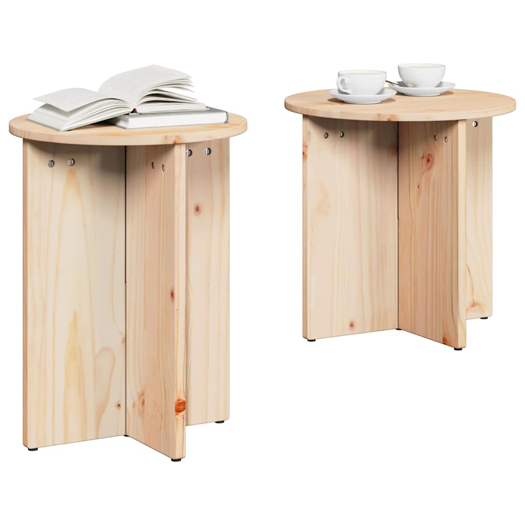 vidaXL Coffee Table 2 pcs Natural 41.5 x 41.5 x 46 cm 3