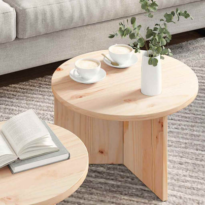 vidaXL Coffee Table 2 pcs Natural 49 x 49 x 28 cm Solid Pine wood 4