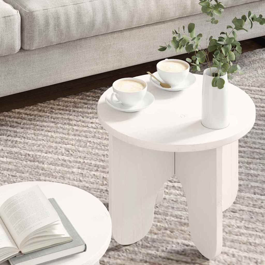 vidaXL Coffee Table 2 pcs White 39.5 x 39.5 x 30 cm Solid Pine wood 4