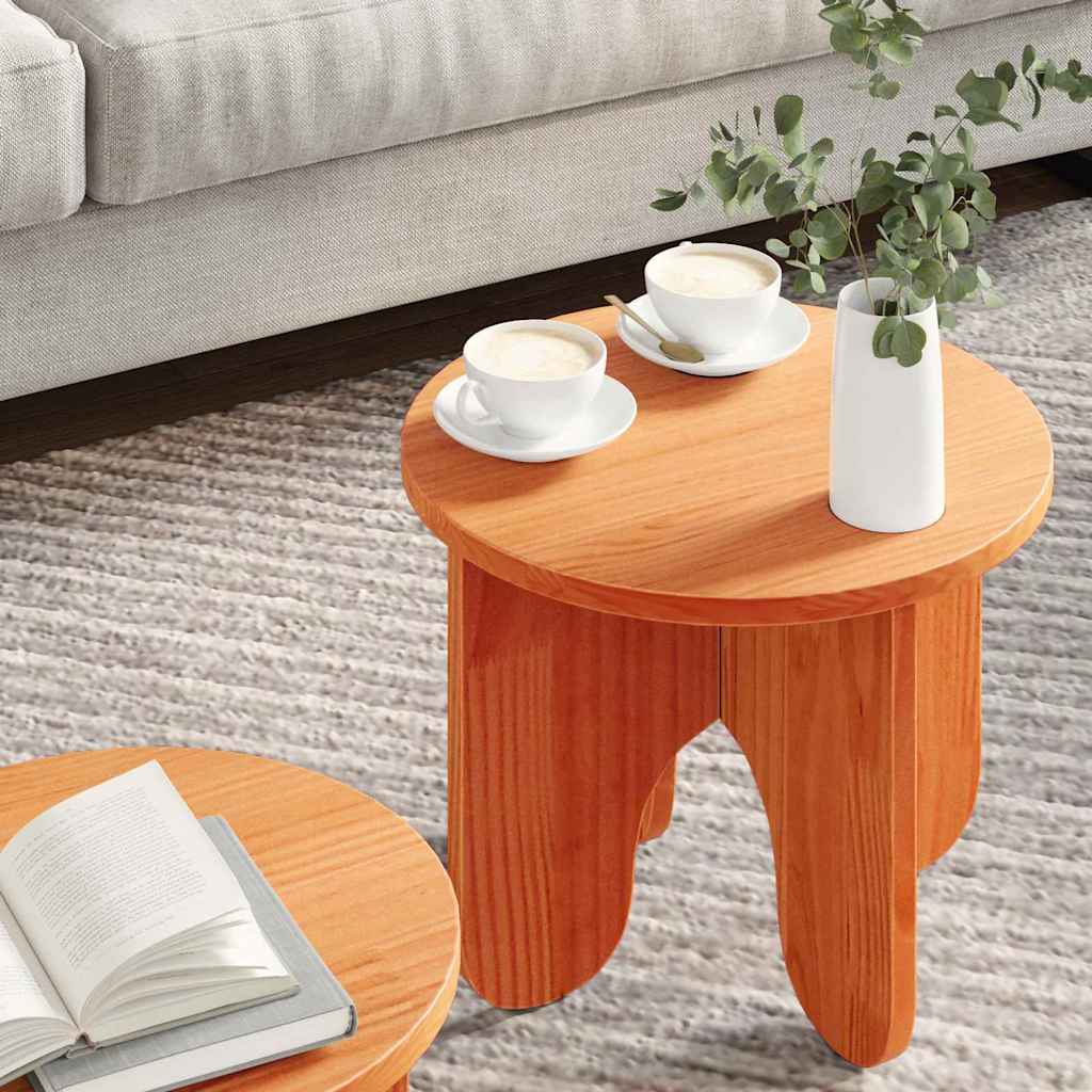 vidaXL Coffee Table 2 pcs Wax Brown 39.5 x 39.5 x 30 cm 4