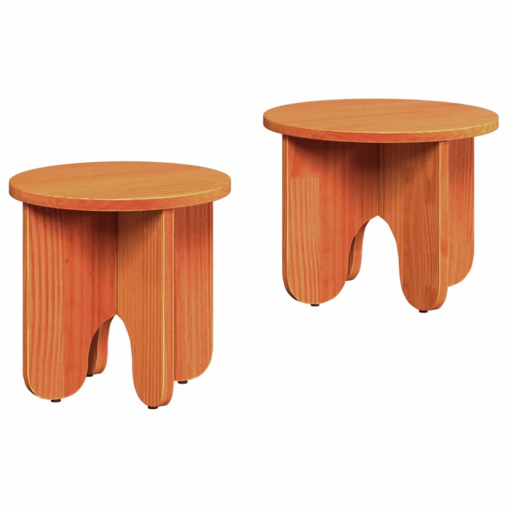 vidaXL Coffee Table 2 pcs Wax Brown 39.5 x 39.5 x 30 cm 2