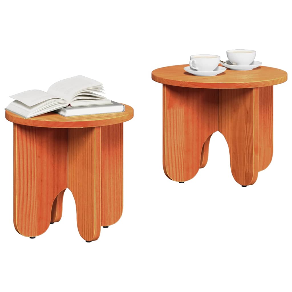vidaXL Coffee Table 2 pcs Wax Brown 39.5 x 39.5 x 30 cm 3