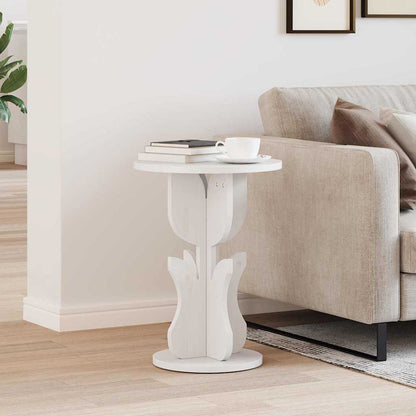 vidaXL Coffee Table White 39.5 x 39.5 x 53.5 cm Solid pine wood 1