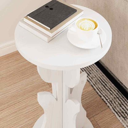vidaXL Coffee Table White 39.5 x 39.5 x 53.5 cm Solid pine wood 4