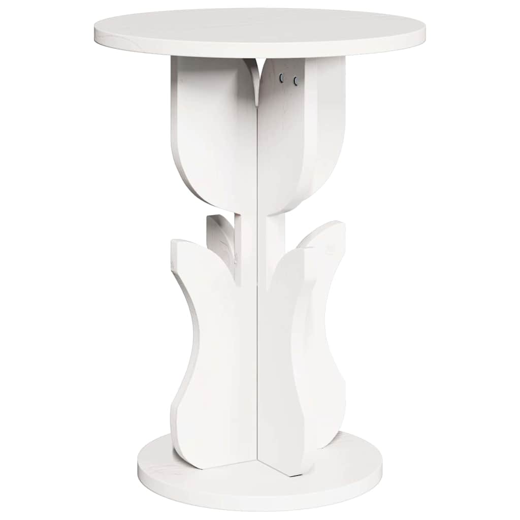 vidaXL Coffee Table White 39.5 x 39.5 x 53.5 cm Solid pine wood 2