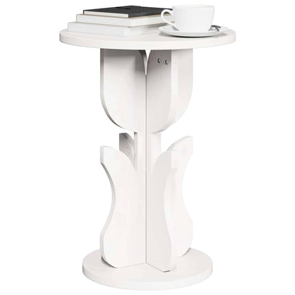 vidaXL Coffee Table White 39.5 x 39.5 x 53.5 cm Solid pine wood 3