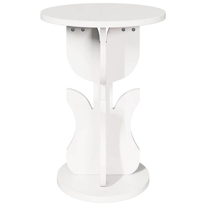 vidaXL Coffee Table White 39.5 x 39.5 x 53.5 cm Solid pine wood 6