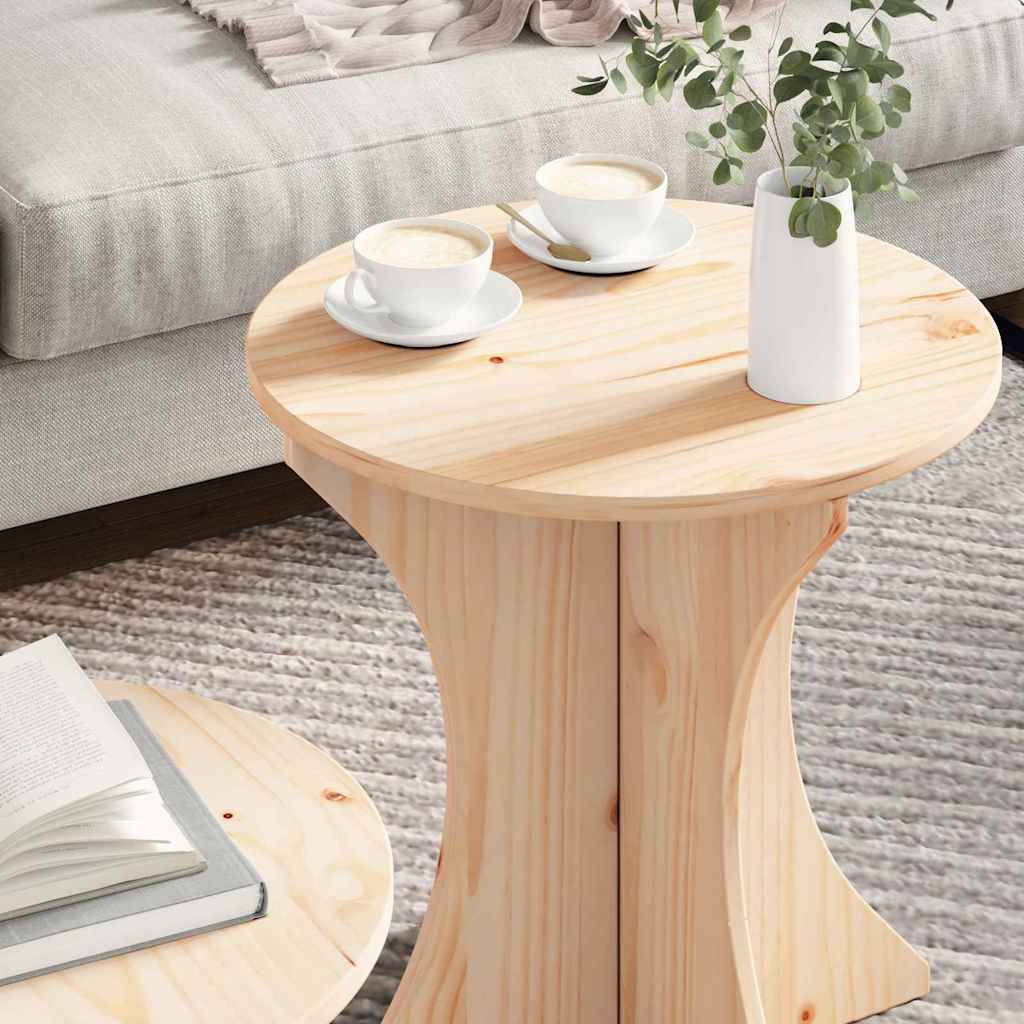 vidaXL Coffee Table 2 pcs Natural 46 x 46 x 47 cm Solid pine wood 4