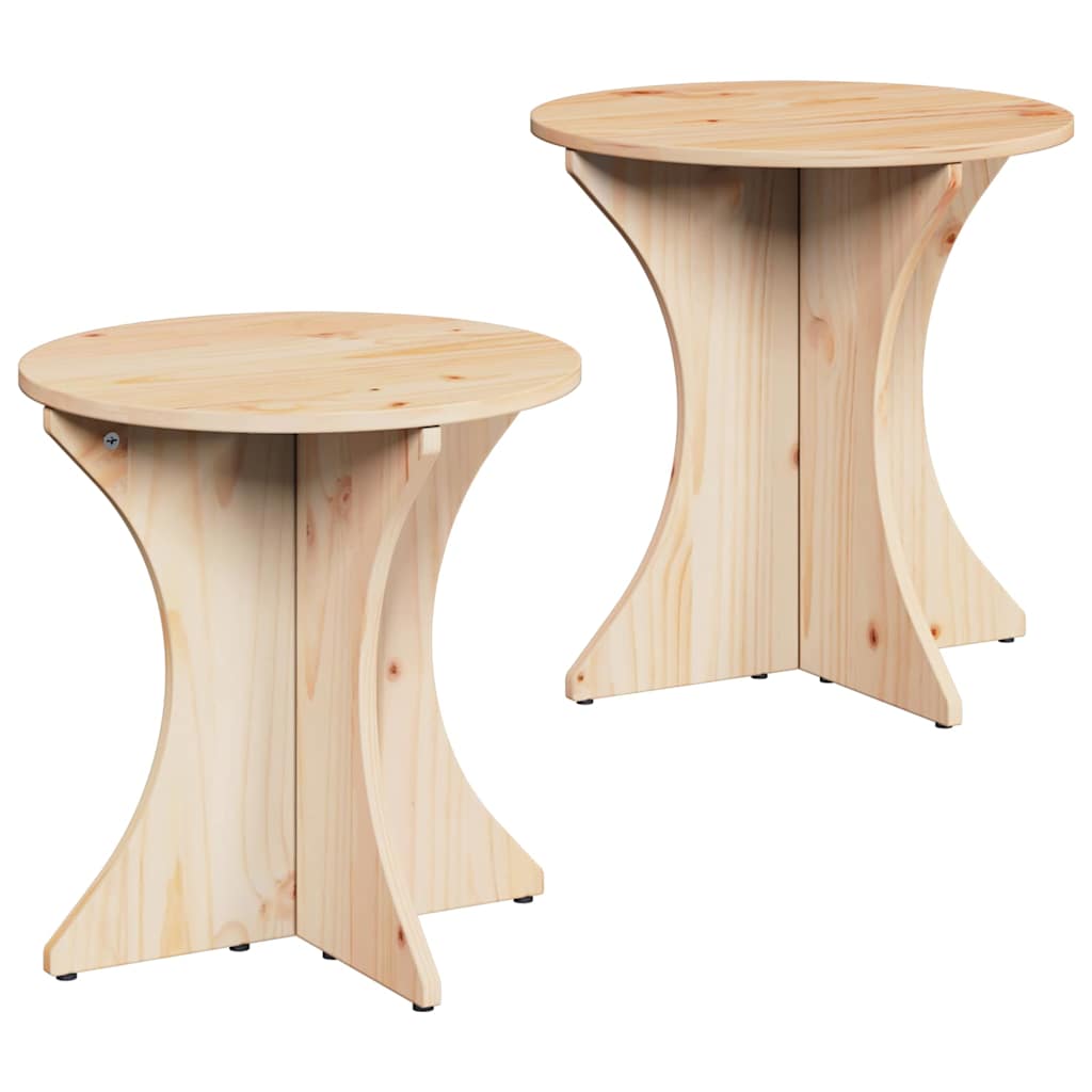 vidaXL Coffee Table 2 pcs Natural 46 x 46 x 47 cm Solid pine wood 2