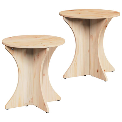 vidaXL Coffee Table 2 pcs Natural 46 x 46 x 47 cm Solid pine wood 2