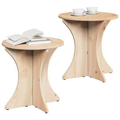 vidaXL Coffee Table 2 pcs Natural 46 x 46 x 47 cm Solid pine wood 3
