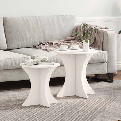 vidaXL Coffee Table 2 pcs White 46 x 46 x 47 cm Solid pine wood 1