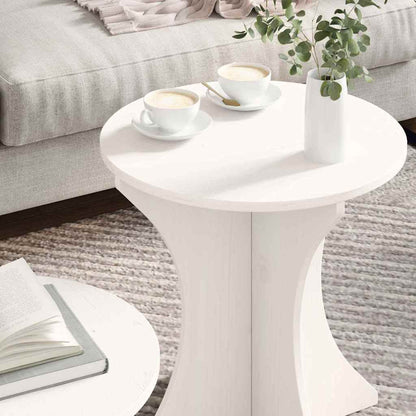 vidaXL Coffee Table 2 pcs White 46 x 46 x 47 cm Solid pine wood 4