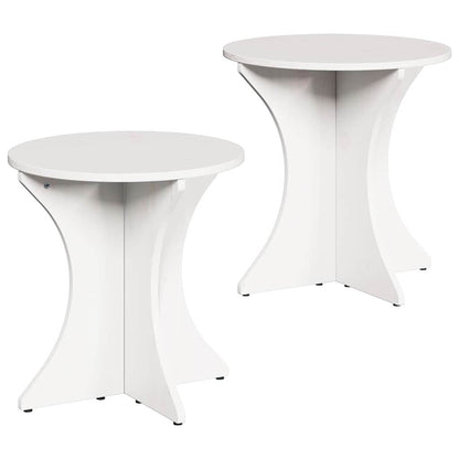 vidaXL Coffee Table 2 pcs White 46 x 46 x 47 cm Solid pine wood 2