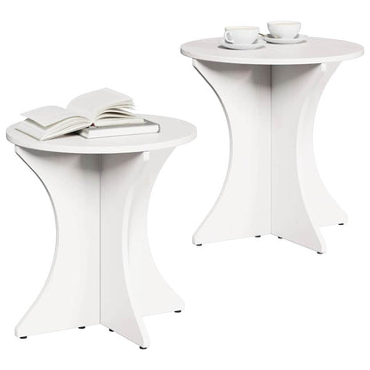 vidaXL Coffee Table 2 pcs White 46 x 46 x 47 cm Solid pine wood 3