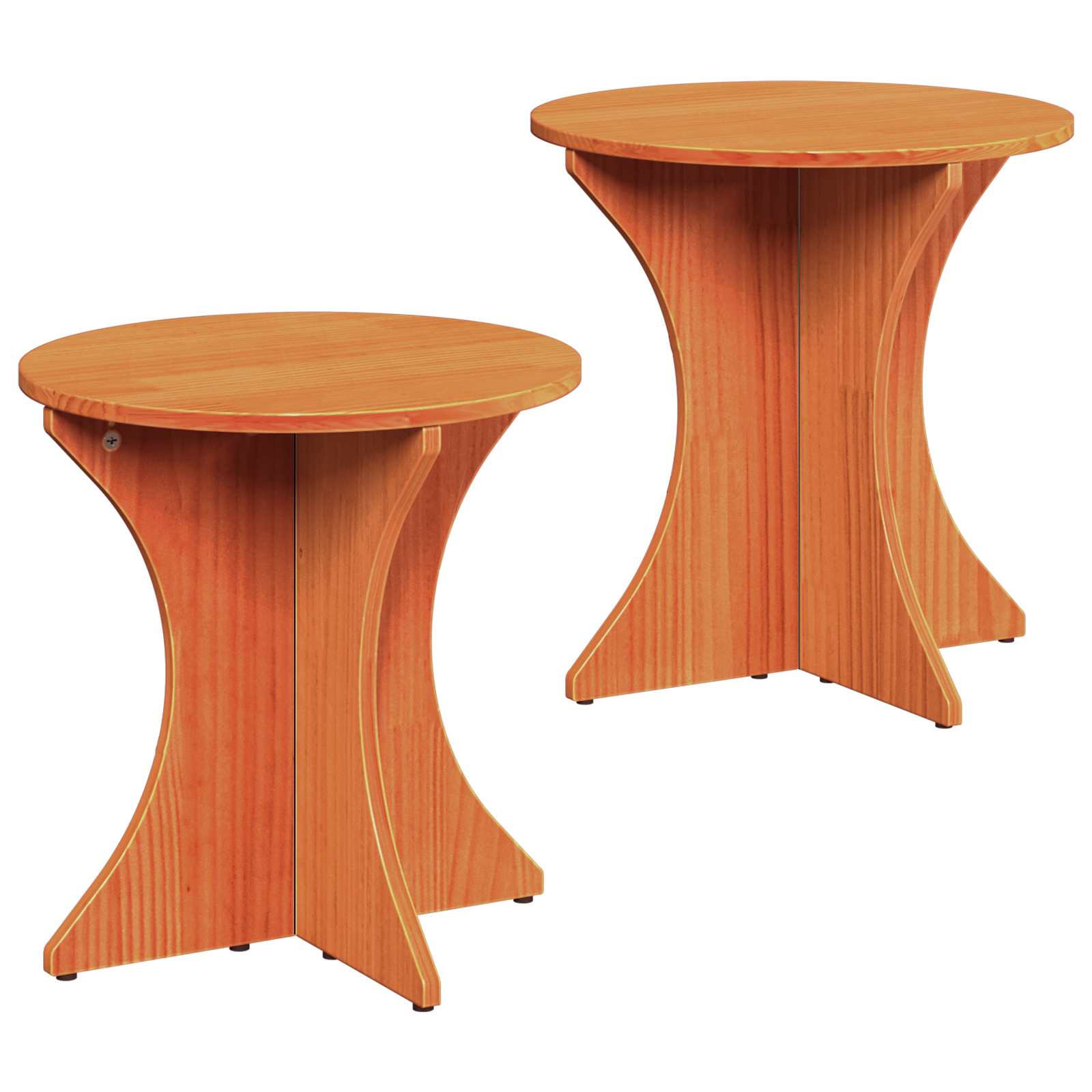 vidaXL Coffee Table 2 pcs Wax Brown 46 x 46 x 47 cm Solid pine wood 1