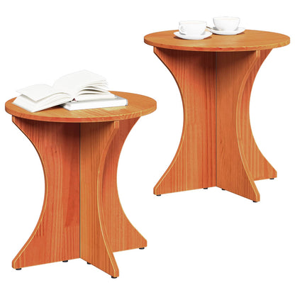 vidaXL Coffee Table 2 pcs Wax Brown 46 x 46 x 47 cm Solid pine wood 2
