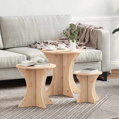 vidaXL Coffee Table 3 pcs Natural 46 x 46 x 47 cm 1