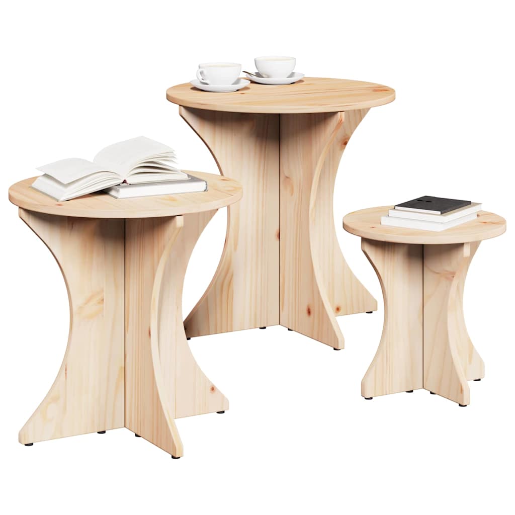 vidaXL Coffee Table 3 pcs Natural 46 x 46 x 47 cm 3