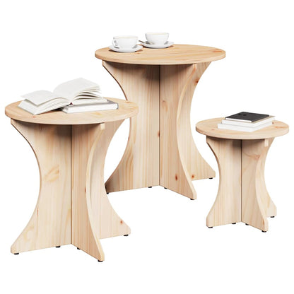 vidaXL Coffee Table 3 pcs Natural 46 x 46 x 47 cm 3