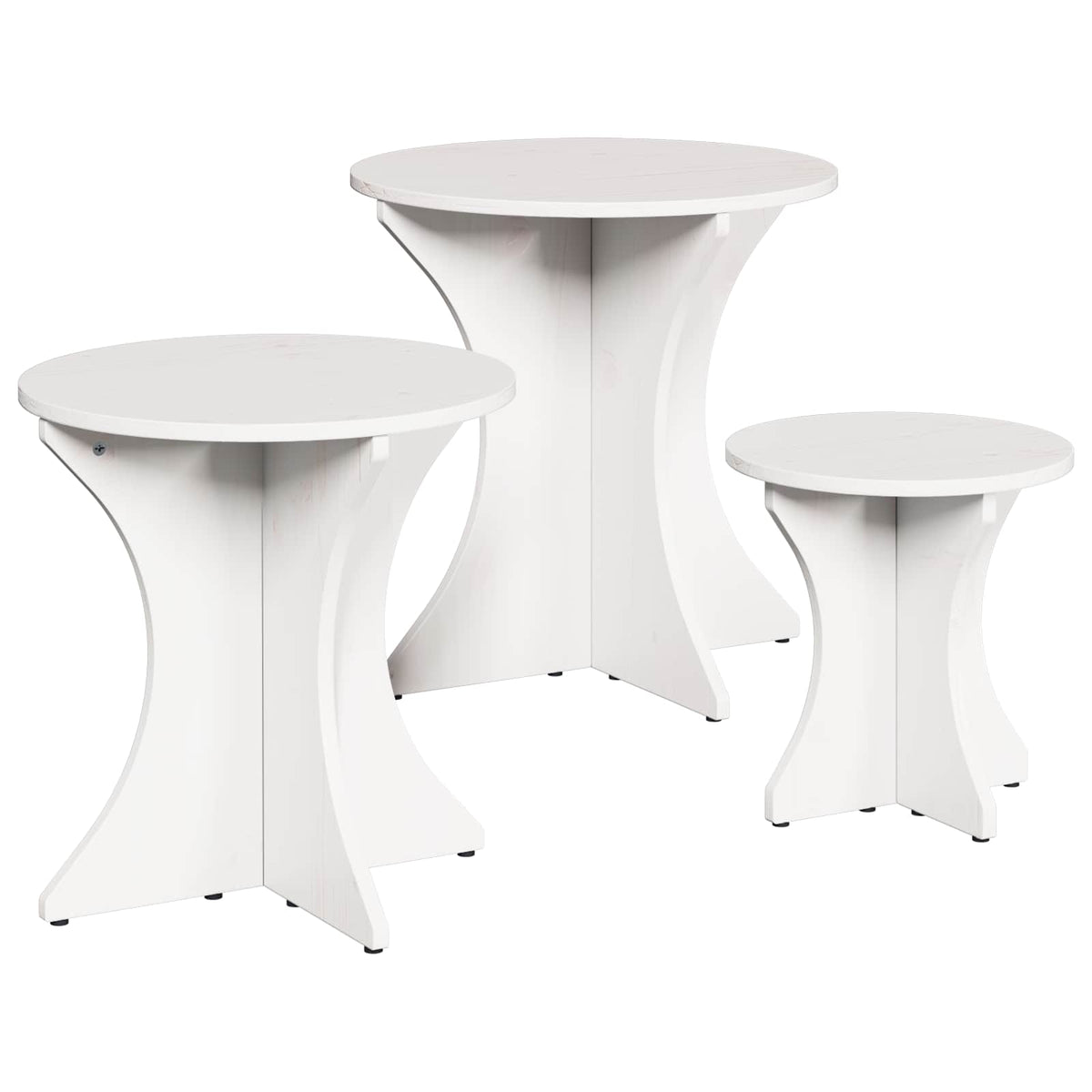 vidaXL Coffee Table 3 pcs White 46 x 46 x 47 cm 1