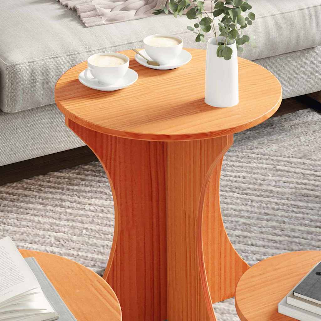 vidaXL Coffee Table 3 pcs Wax Brown 46 x 46 x 47 cm 4