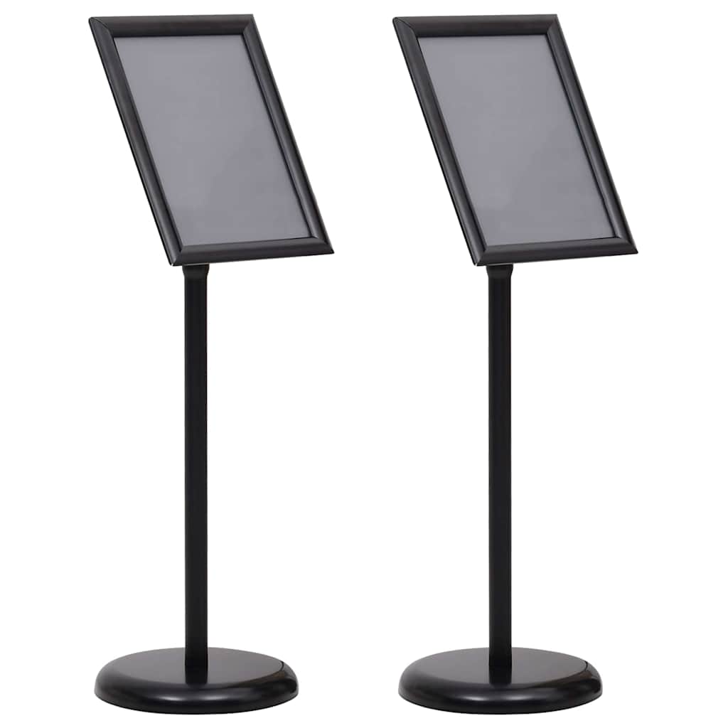 vidaXL Poster Stands 2 pcs Black 32.7 x 24 x 108 cm Aluminium 1