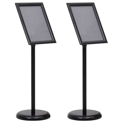 vidaXL Poster Stands 2 pcs Black 32.7 x 24 x 108 cm Aluminium 1