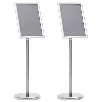vidaXL Poster Stands 2 pcs Silver 32.7 x 24 x 108 cm Aluminium 1