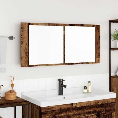 vidaXL LED Mirror Cabinet Old Wood 100 x 12 x 45 cm Engineered Wood 1