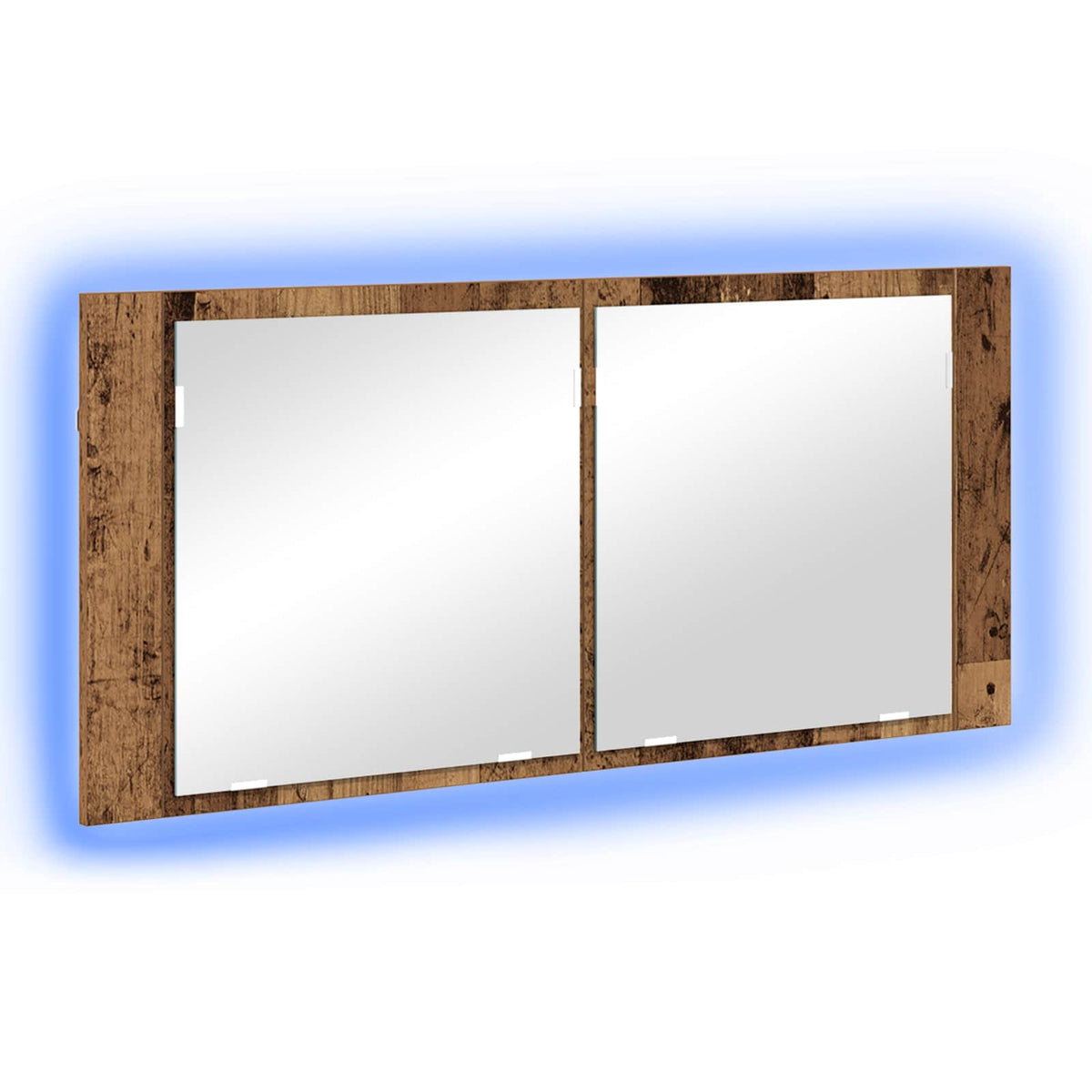 LED Bathroom Mirror Cabinet 100x12x45 cm Acrylic Old wood