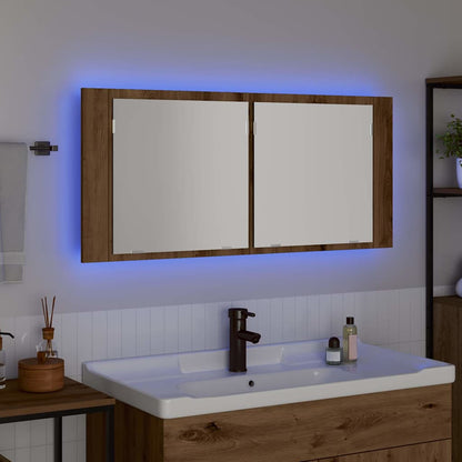 vidaXL LED Mirror Cabinet Artisan Oak 100 x 12 x 45 cm Engineered Wood 5