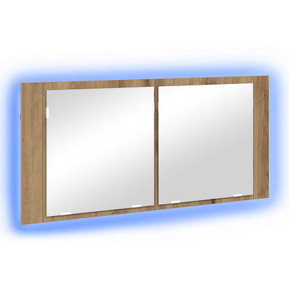 vidaXL LED Mirror Cabinet Artisan Oak 100 x 12 x 45 cm Engineered Wood 2