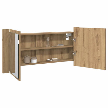vidaXL LED Mirror Cabinet Artisan Oak 100 x 12 x 45 cm Engineered Wood 3