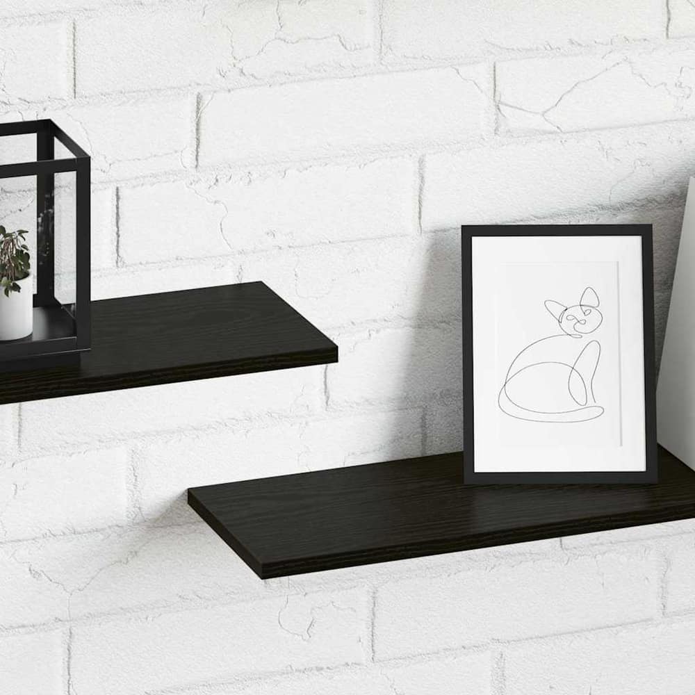 Bookshelf Boards 100x20x1.5 cm Engineered Wood 4 pcs Black oak
